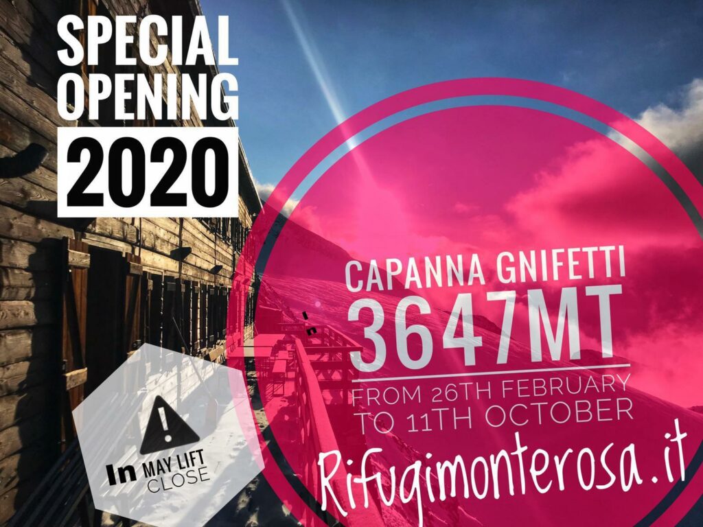 Capanna Gnifetti hut opening