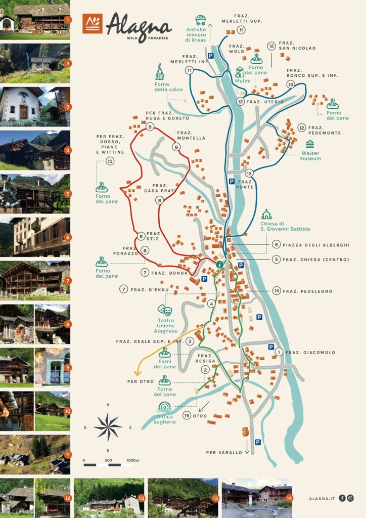 Alagna villages map