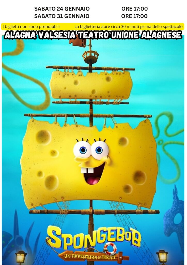 Film: SpongeBob Un\'avventura da pirati - Alagna Valsesia