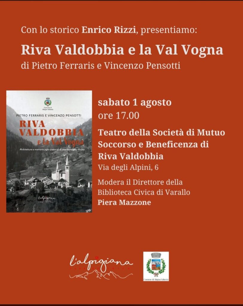Presentazione libro \"Riva Valdobbia e la Val Vogna\" - Presentation of the book \"Riva Valdobbia e la Val Vogna\"